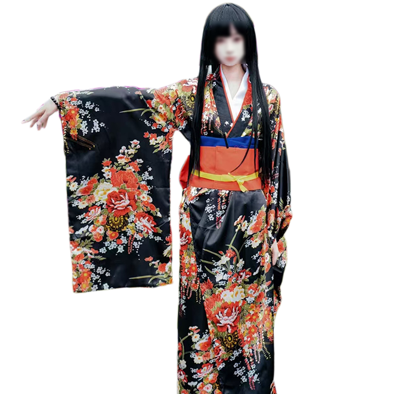 Kimono Yukata Cotton - Anime Jigoku Shoujo 코스프레 Enma Ai