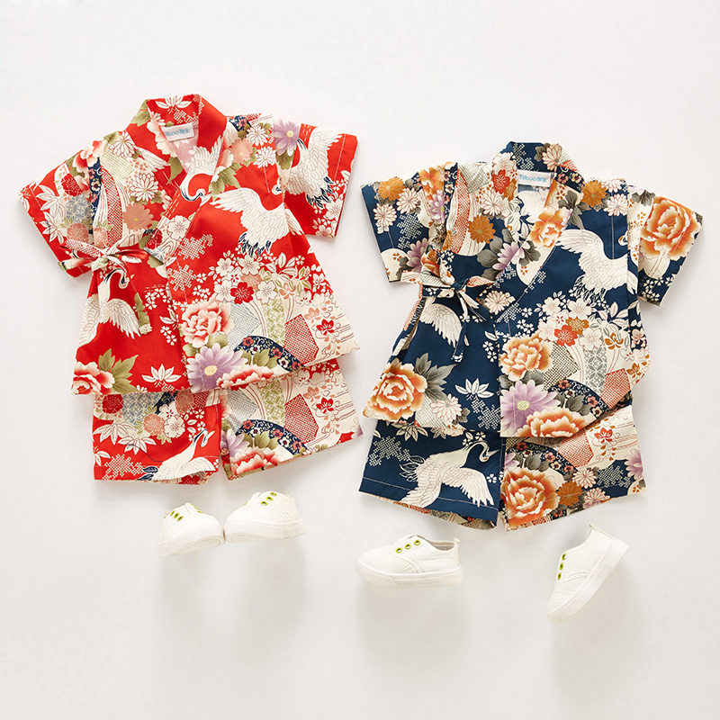 Kimono Yukata Cotton - 여름 어린이 유카타 의류 소녀 소년