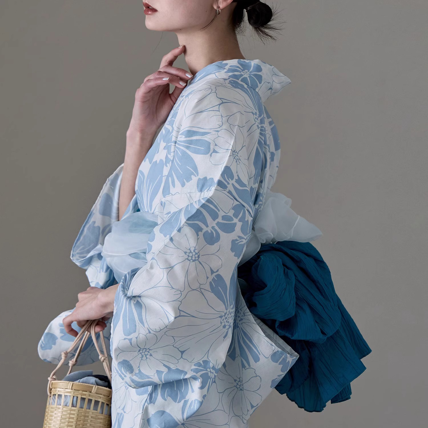 전통 유카타 기모노 면 린넨 소재 소녀 드레스 하늘색  - Kimono Yukata Cotton 리뷰 및 가격