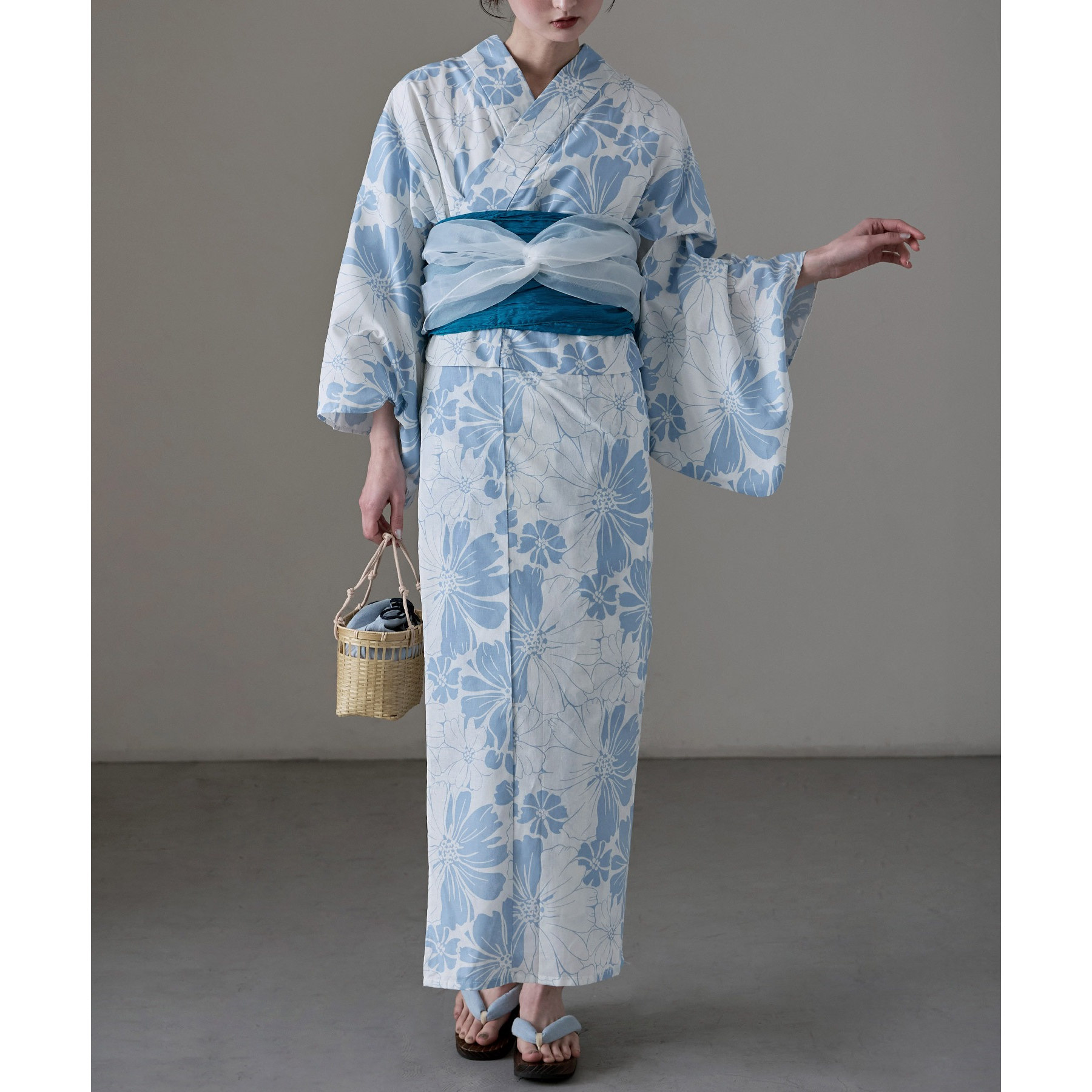 전통 유카타 기모노 면 린넨 소재 소녀 드레스 하늘색  - Kimono Yukata Cotton 리뷰 및 가격
