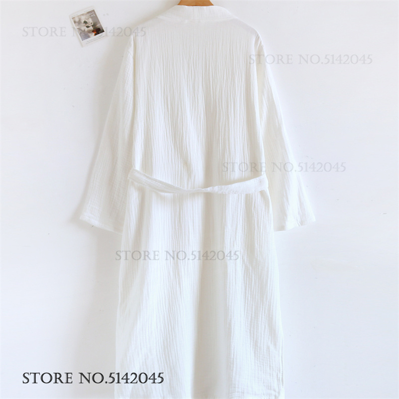 100% 코튼 거즈 커플 롱 로브 네글리제 화이트 긴팔 - Kimono Yukata Cotton 리뷰 및 가격